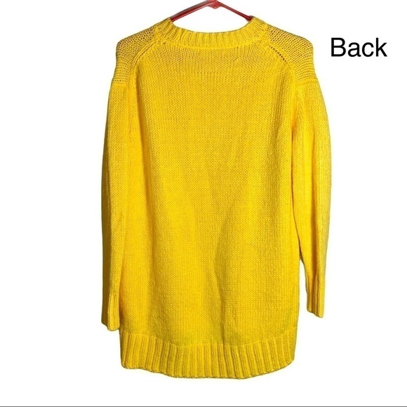 Philosophy Cozy Bright Vibrant Yellow Knit Oversized Crewneck Sweater Sz XS - Picture 5 of 13